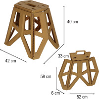 Skládací turistická stolička 39,5 cm - béžová