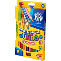 ASTRA Duhové pastelky Jumbo 12ks s ořezávátkem