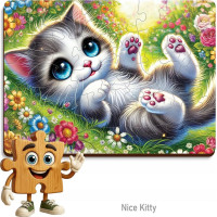 WOODEN CITY Dřevěné puzzle Roztomilé koťátko 40 dílků