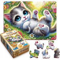WOODEN CITY Dřevěné puzzle Roztomilé koťátko 40 dílků