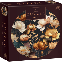 INTERDRUK Kulaté puzzle Flowers: Zlaté květy 500 dílků