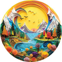 ART PUZZLE Kulaté puzzle Krajina z papíru 570 dílků
