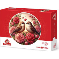 ART PUZZLE Kulaté puzzle Růže a láska 570 dílků