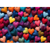 BLUEBIRD Puzzle Barevná srdce 500 dílků