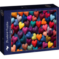 BLUEBIRD Puzzle Barevná srdce 500 dílků