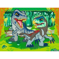 RAVENSBURGER Puzzle Jurský svět: Objevitelé 4v1 (12,16,20,24 dílků)