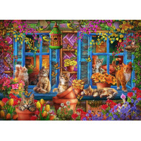 BLUEBIRD Puzzle Parapet s kočkami 500 dílků