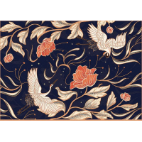 INTERDRUK Puzzle Secret Garden: Jeřábi a květiny 500 dílků