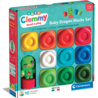 CLEMENTONI Soft Clemmy Sada 10 měkkých kostek + figurka draka