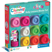 CLEMENTONI Soft Clemmy Sada 10 měkkých kostek + figurka jednorožce