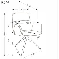 Jídelní otočná židle K574 - tmavě béžová