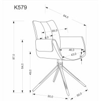 Jídelní otočná židle K579 - popelavě šedá