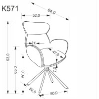 Jídelní otočná židle K571 - tmavě béžová
