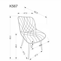 Jídelní židle K-567 - popelavě šedá