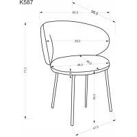 Jídelní židle K-587 - popelavě šedá