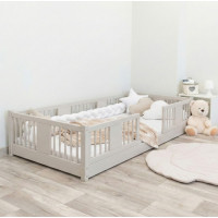 Dětská Montessori postel z masivu borovice LUNA - 160x80 cm