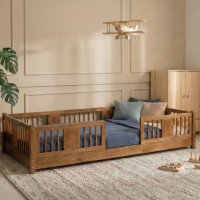 Dětská Montessori postel z masivu borovice LUNA - 190x90 cm