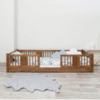 Dětská Montessori postel z masivu borovice LUNA - 160x80 cm