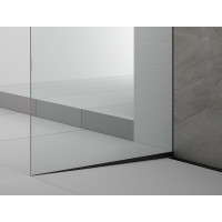 Polysan ARCHITEX sada pro uchycení skla podlaha-stěna se spádovou lištou, 1615x2105mm, levá, černá mat AX2116BL