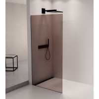 Polysan ARCHITEX sada pro uchycení skla podlaha-stěna se spádovou lištou, 1615x2105mm, levá, černá mat AX2116BL