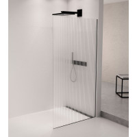 Polysan ARCHITEX sada pro uchycení skla podlaha-stěna se spádovou lištou, 1615x2105mm, pravá, černá mat AX2116BR