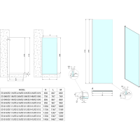 Polysan ARCHITEX sada pro uchycení skla podlaha-stěna se spádovou lištou, 1615x2105mm, pravá, leštěný hliník AX2116R