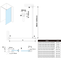 Polysan ESCA GOLD MATT jednodílná sprchová zástěna k instalaci ke stěně, kouřové matné sklo, 700 mm ES1470-04