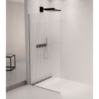 Polysan ARCHITEX sada pro uchycení skla podlaha-stěna se spádovou lištou, 1615x2105mm, levá, černá mat AX2116BL