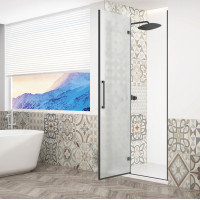 Gelco TRINITY BLACK sprchové dveře do niky 900mm, matné sklo, levé GT1290ML-B