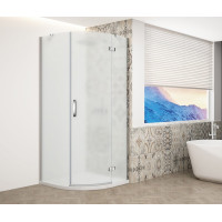 Gelco TRINITY CHROME čtvrtkruhový sprchový kout 900x900mm, matné sklo, pravé GT6590MR-CH