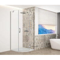 Gelco TRINITY CHROME čtvrtkruhový sprchový kout 900x900mm, čiré sklo, pravé GT6590CR-CH