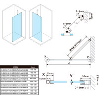 Polysan ESCA CHROME jednodílná sprchová zástěna k instalaci ke stěně, kouřové matné sklo, 1000 mm ES1410-01