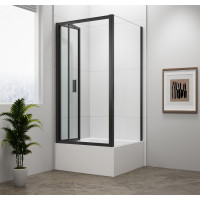 Polysan DEEP BLACK obdélníkový sprchový kout 1000x900mm L/P varianta, čiré sklo MD1910B-02