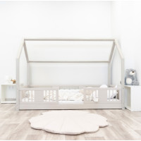 Dětská domečková Montessori postel z masivu borovice LUNA L - 180x80 cm