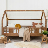 Dětská domečková postel z masivu borovice LUNA L 20 - 200x90 cm