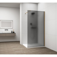 Polysan ESCA GOLD MATT jednodílná sprchová zástěna k instalaci ke stěně, kouřové matné sklo, 700 mm ES1470-04