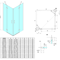 Gelco TRINITY CHROME obdélníkový sprchový kout 1000x800mm, rohový vstup, matné sklo GT2280-10M-CH