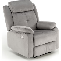 Elektrické polohovací křeslo LORIS - čalouněné látkou - popelavě šedé