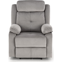 Elektrické polohovací křeslo LORIS - čalouněné látkou - popelavě šedé