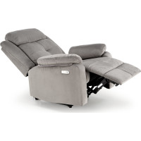Elektrické polohovací křeslo LORIS - čalouněné látkou - popelavě šedé