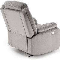 Elektrické polohovací křeslo LORIS - čalouněné látkou - popelavě šedé
