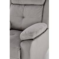 Elektrické polohovací křeslo LORIS - čalouněné látkou - popelavě šedé