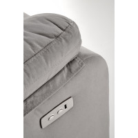 Elektrické polohovací křeslo LORIS - čalouněné látkou - popelavě šedé