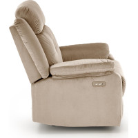 Elektrické polohovací křeslo LORIS - čalouněné látkou - béžové