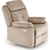 Elektrické polohovací křeslo LORIS - čalouněné látkou - béžové