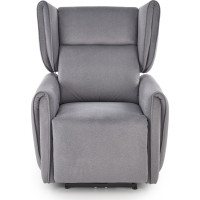Elektrické polohovací křeslo GELATO - čalouněné látkou - popelavě šedé