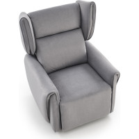 Elektrické polohovací křeslo GELATO - čalouněné látkou - popelavě šedé