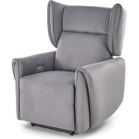 Elektrické polohovací křeslo GELATO - čalouněné látkou - popelavě šedé