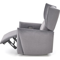 Elektrické polohovací křeslo GELATO - čalouněné látkou - popelavě šedé