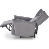 Elektrické polohovací křeslo GELATO - čalouněné látkou - popelavě šedé